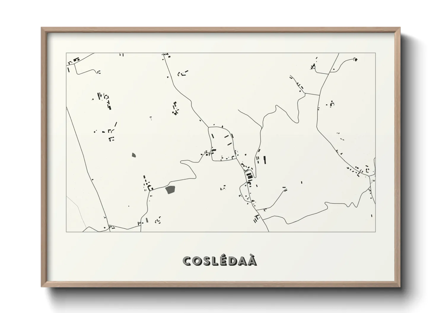 Une affiche de carte sur Coslédaà