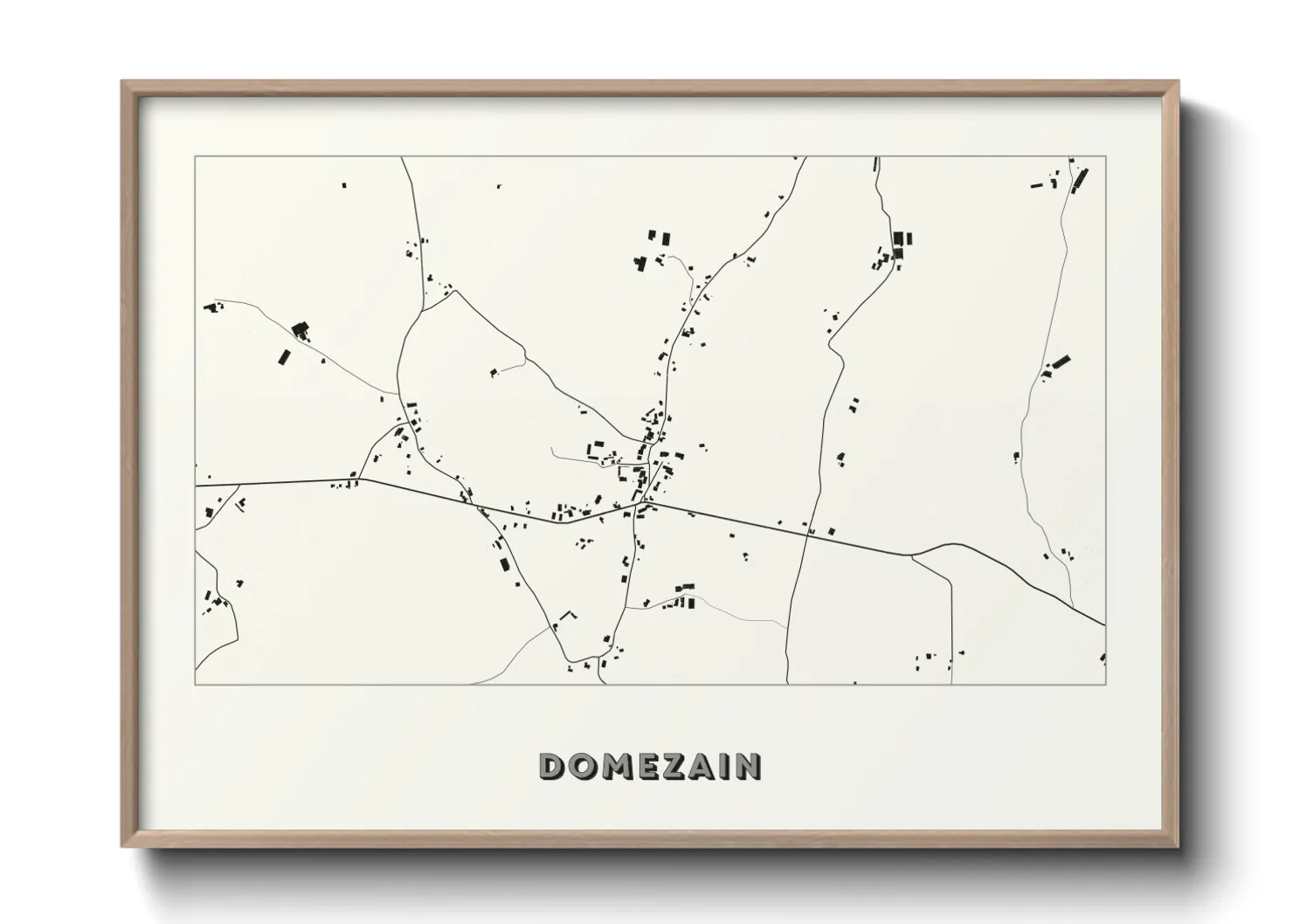 Une affiche de carte sur Domezain