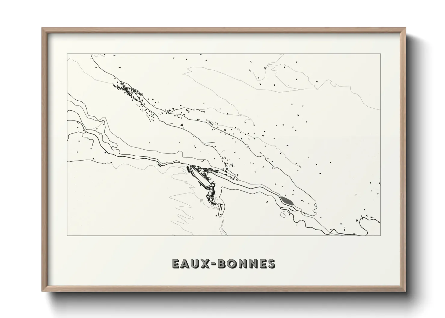 Une affiche de carte sur Eaux-Bonnes