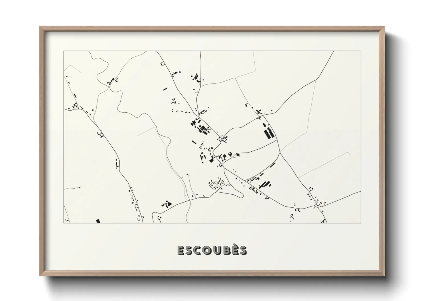 Une affiche de carte sur Escoubès