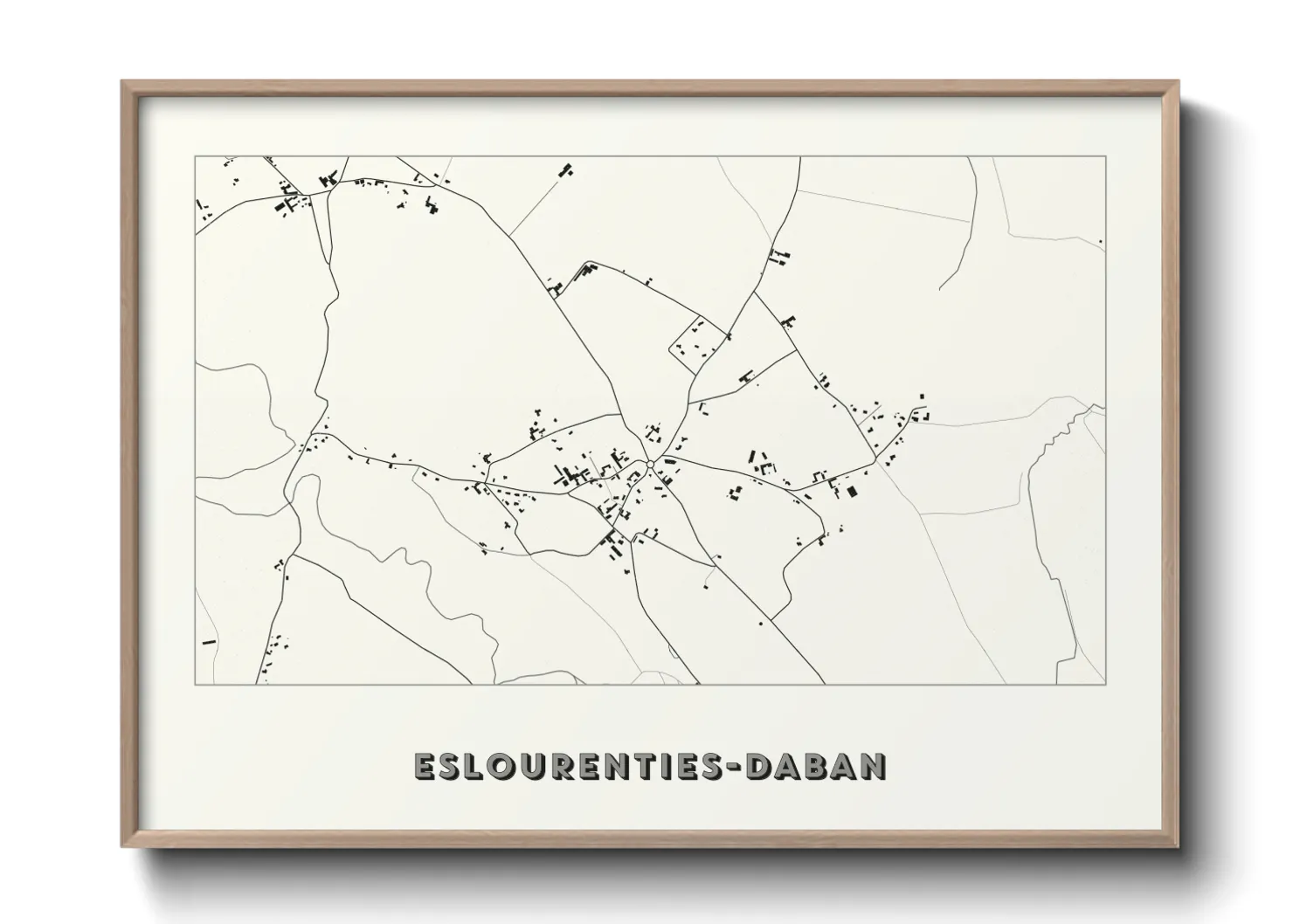 Une affiche de carte sur Eslourenties-Daban