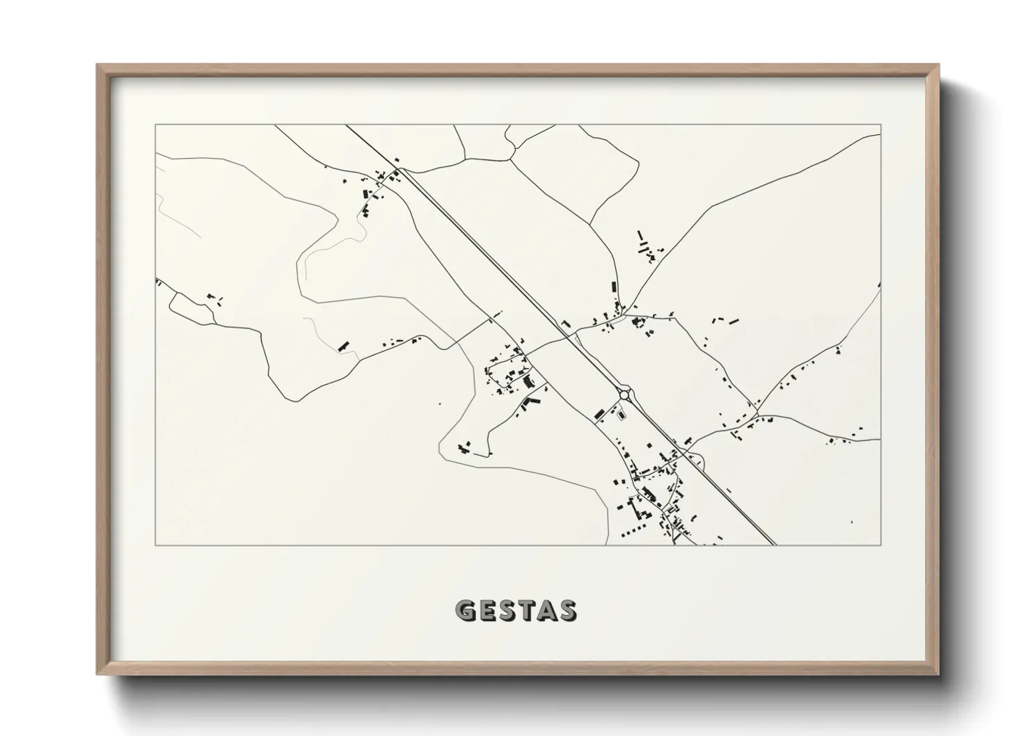 Une affiche de carte sur Gestas