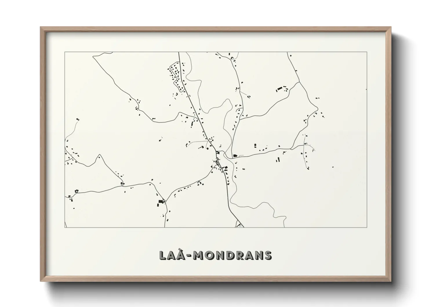Une affiche de carte sur Laà-Mondrans