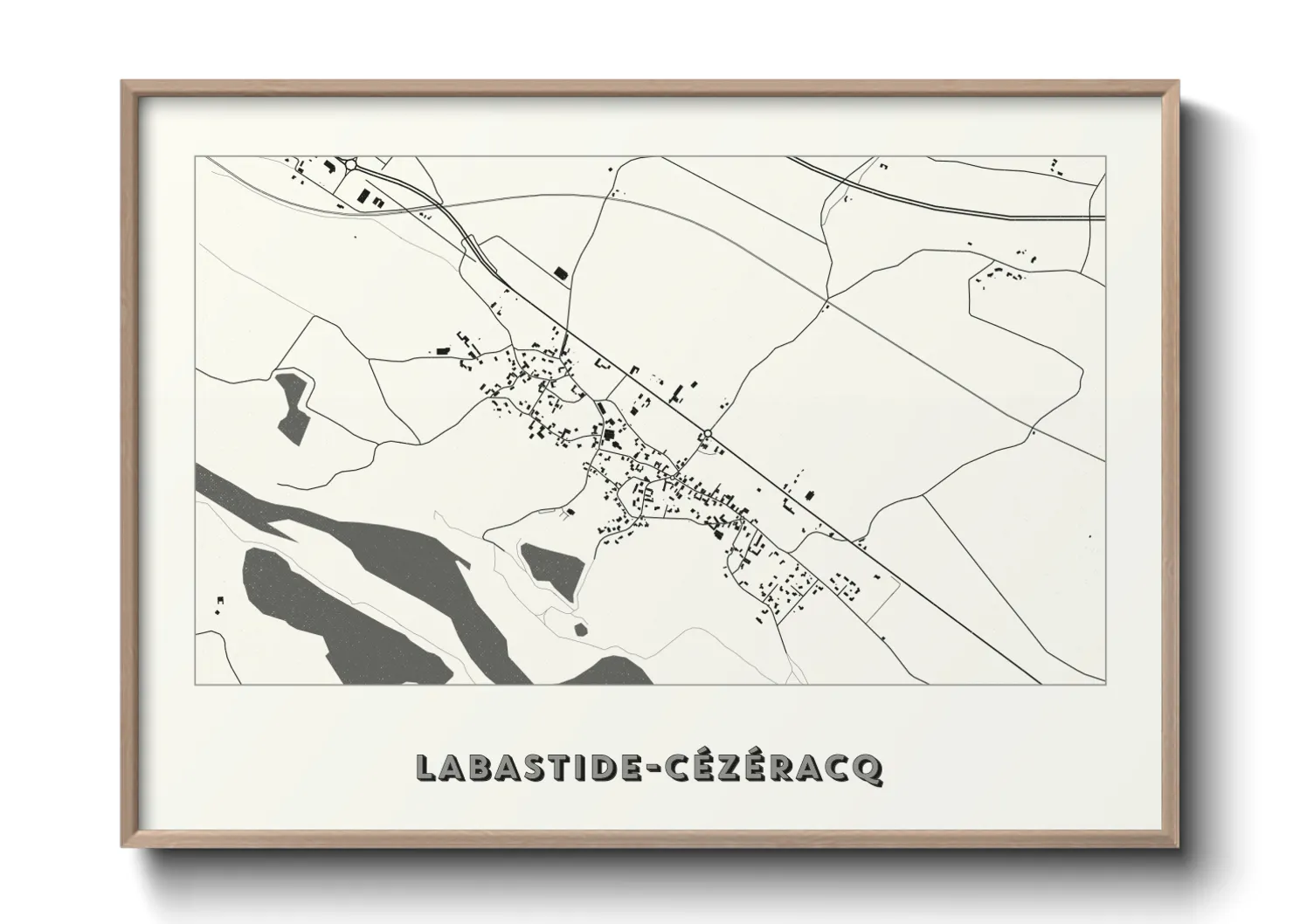 Une affiche de carte sur Labastide-Cézéracq