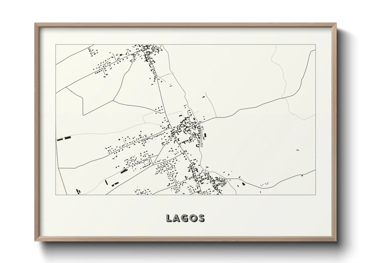 Une affiche de carte sur Lagos