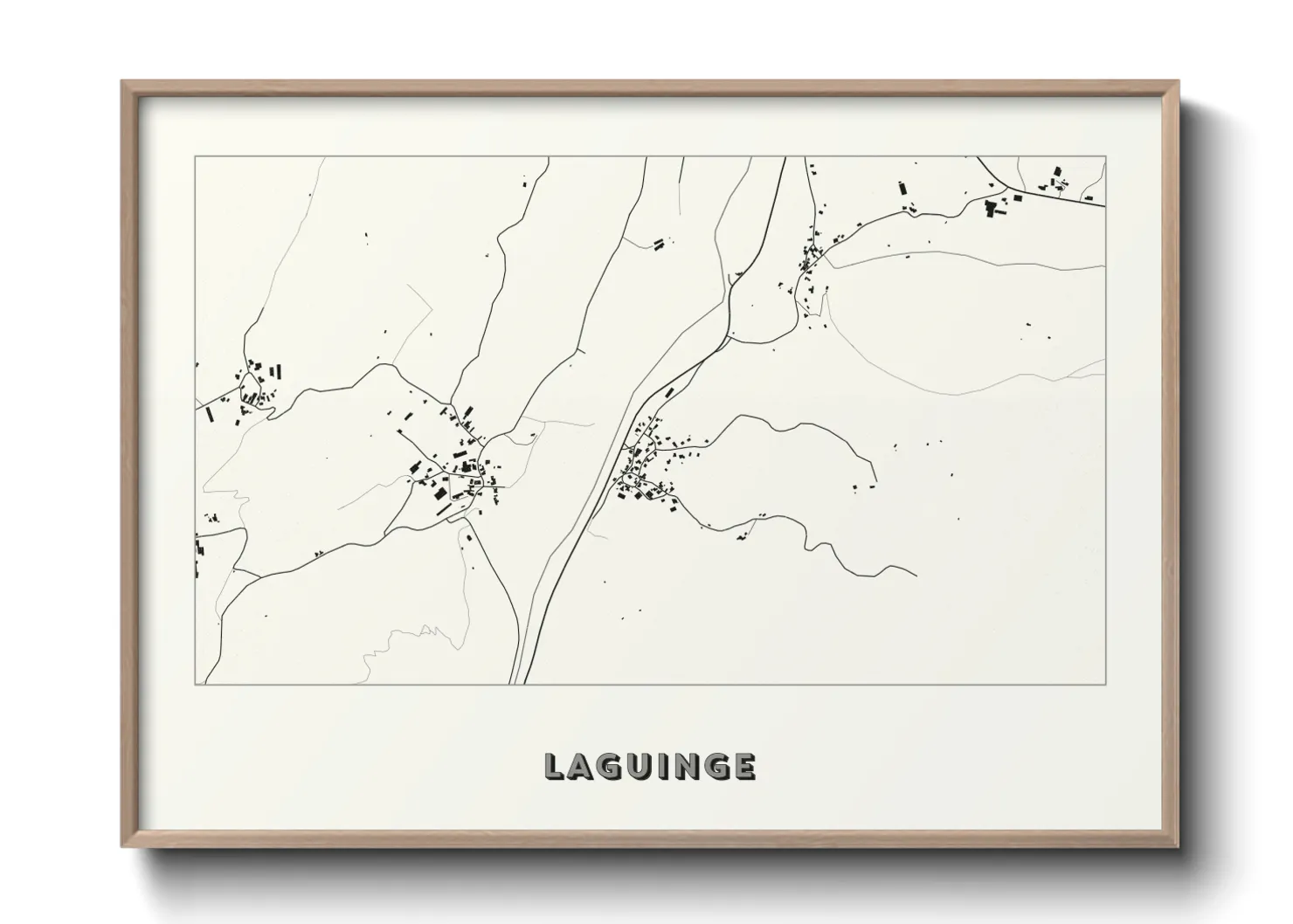 Une affiche de carte sur Laguinge