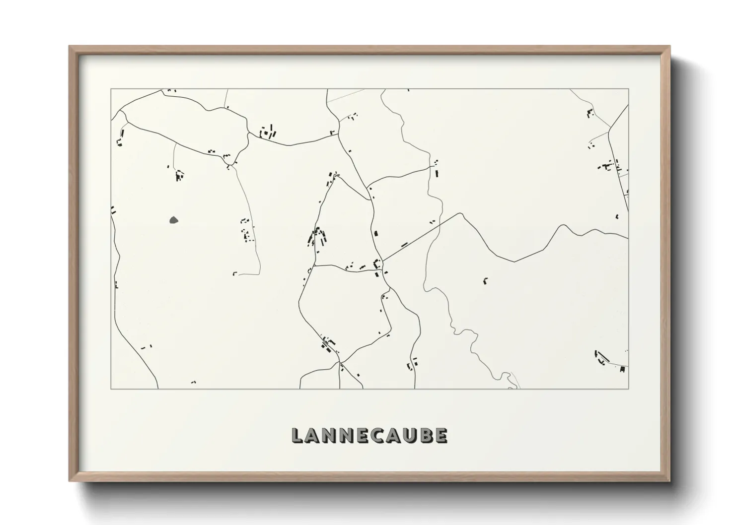 Une affiche de carte sur Lannecaube