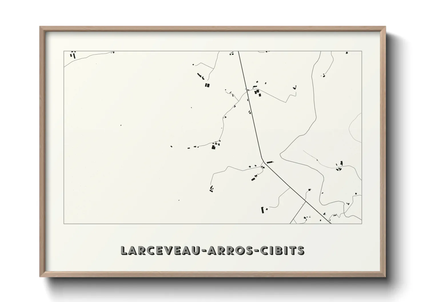 Une affiche de carte sur Larceveau-Arros-Cibits