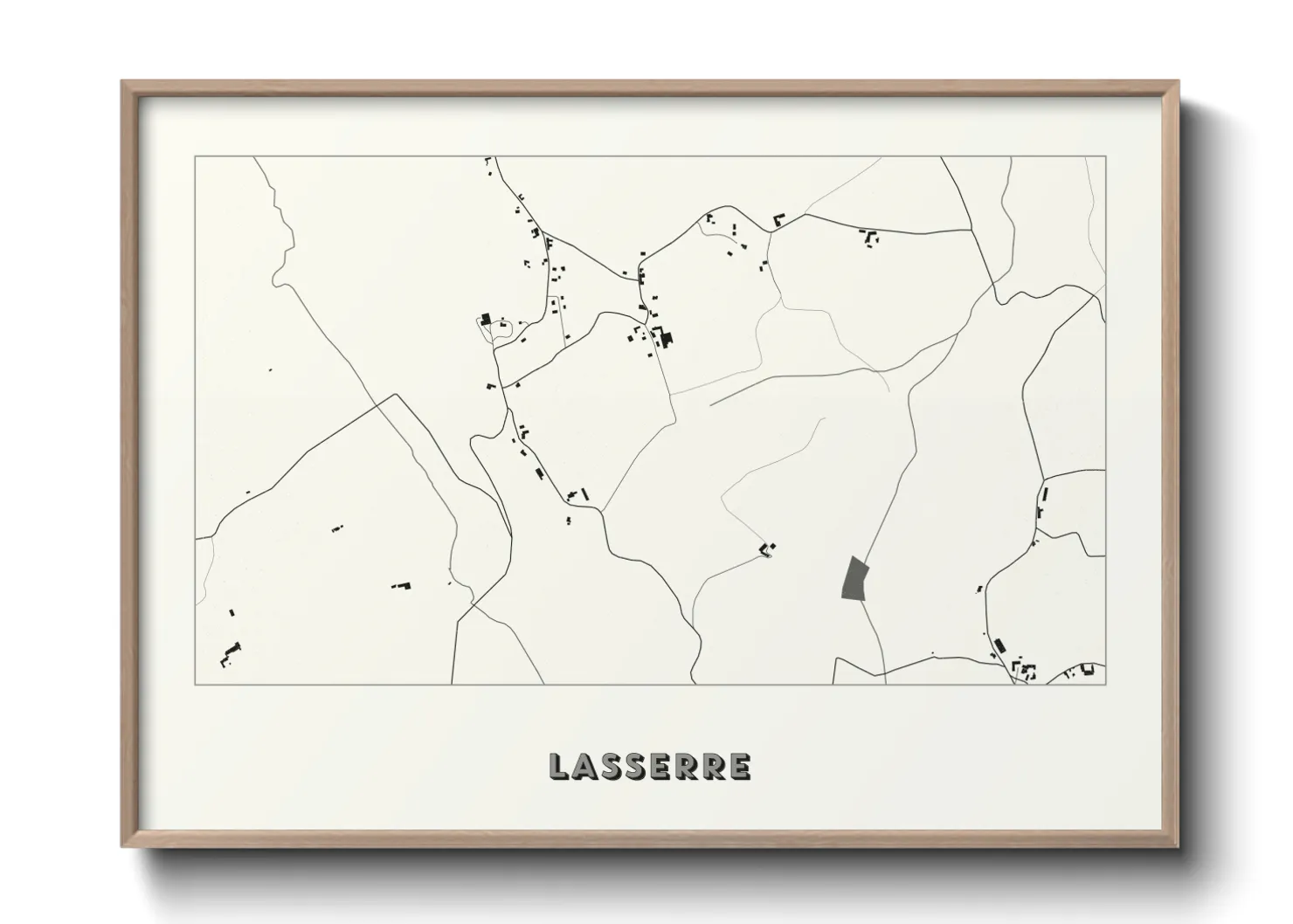 Une affiche de carte sur Lasserre