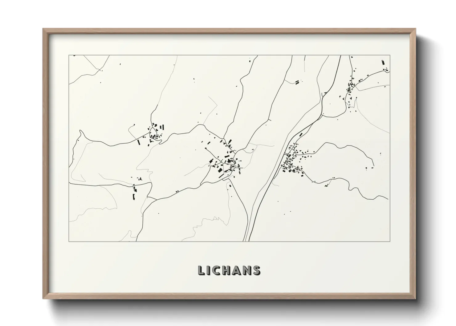 Une affiche de carte sur Lichans