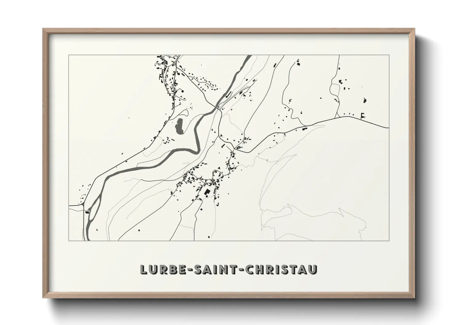Une affiche de carte sur Lurbe-Saint-Christau