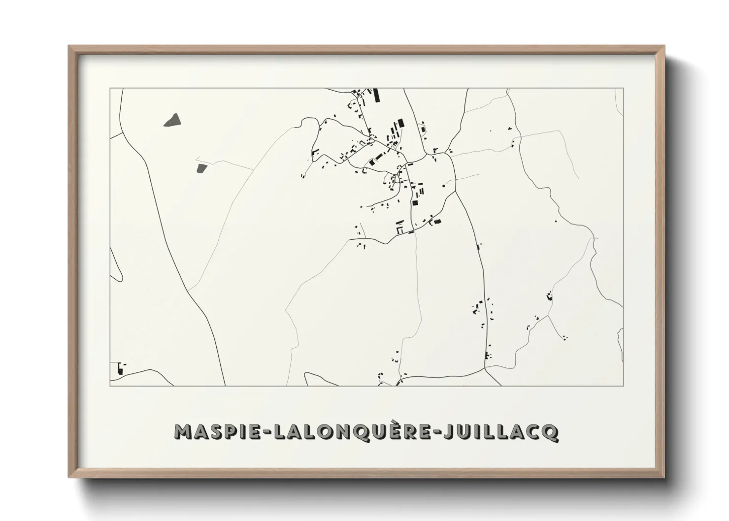 Une affiche de carte sur Maspie-Lalonquère-Juillacq
