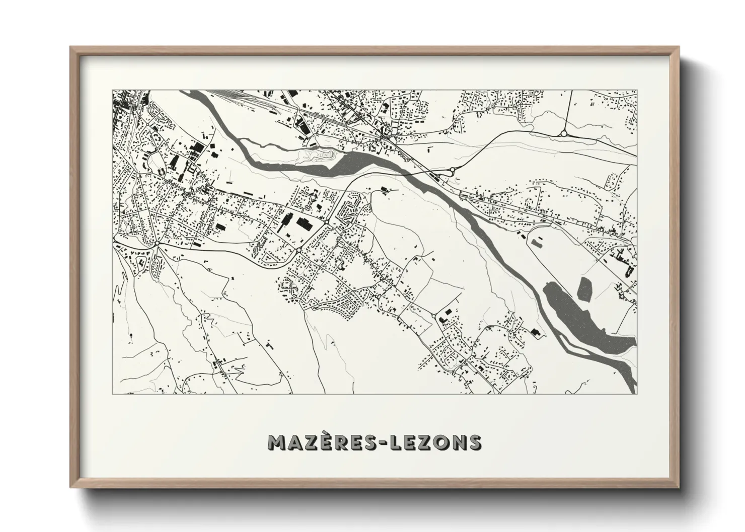 Une affiche de carte sur Mazères-Lezons