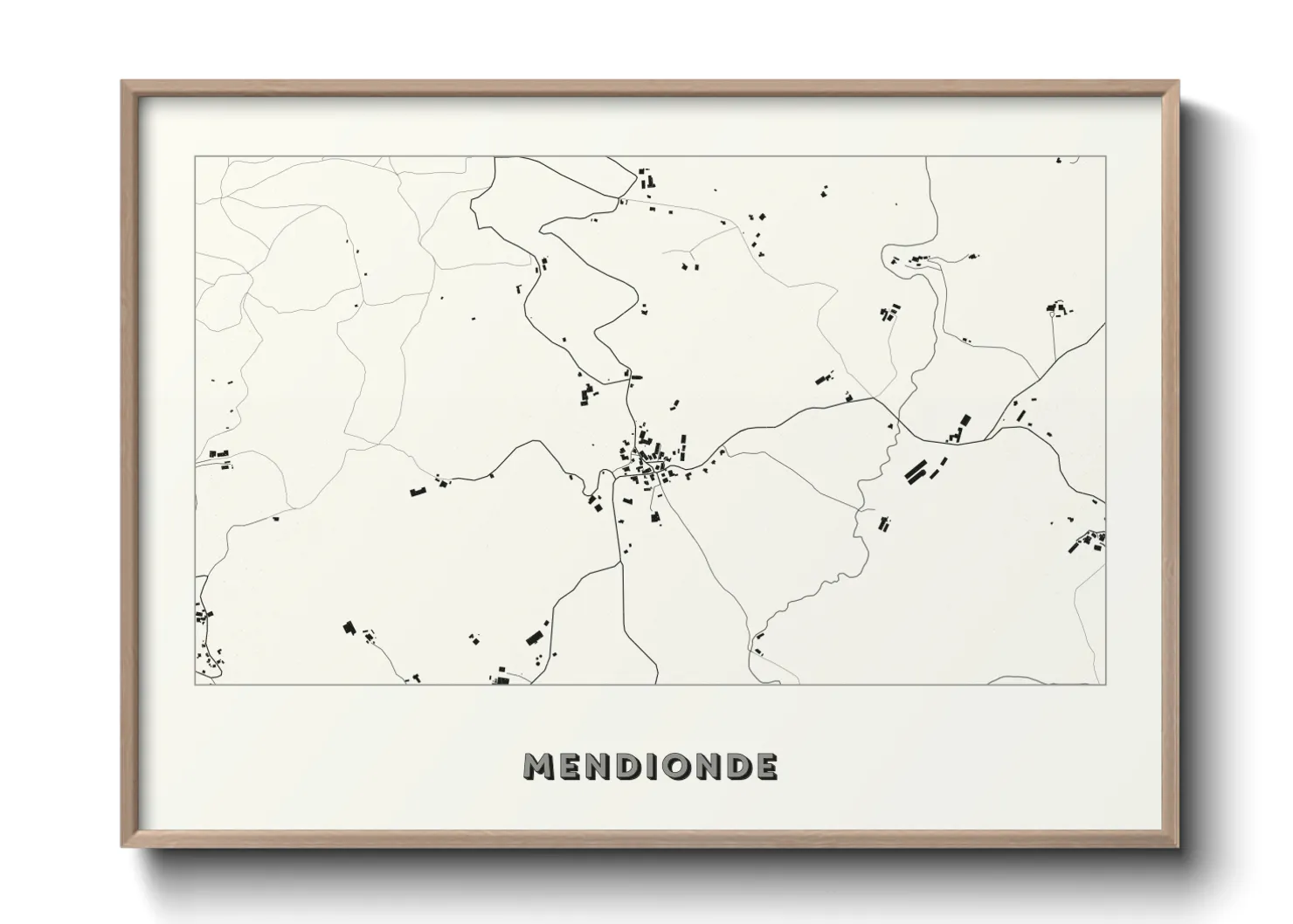 Une affiche de carte sur Mendionde