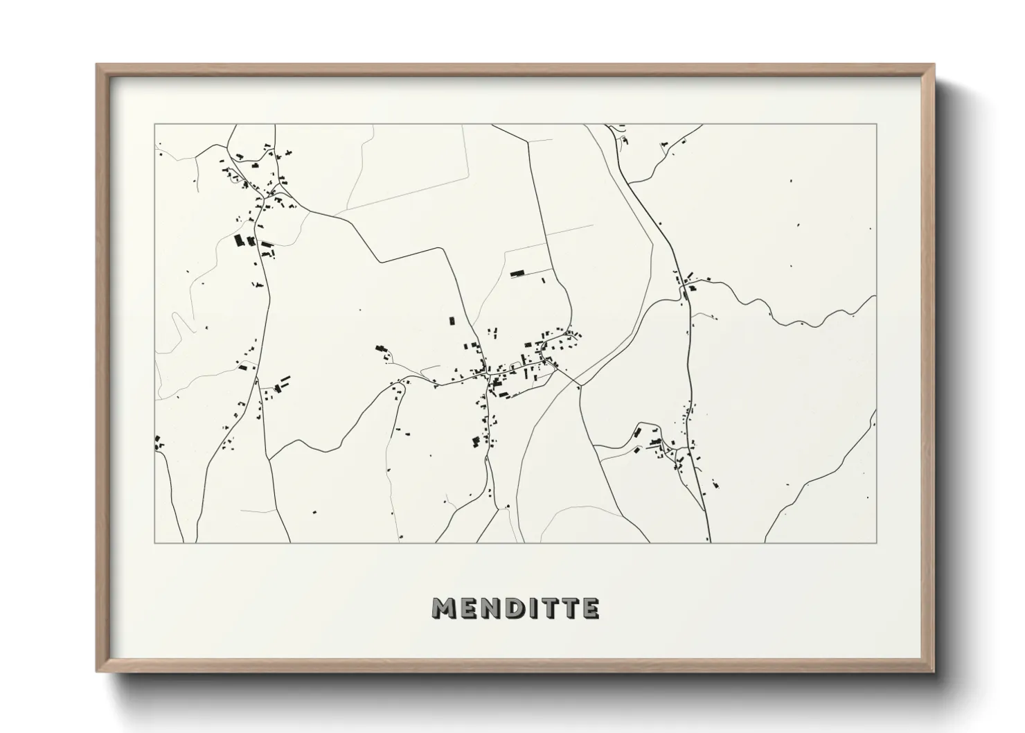 Une affiche de carte sur Menditte