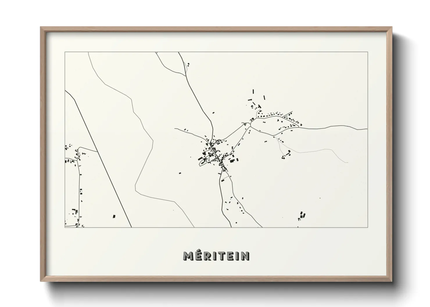 Une affiche de carte sur Méritein