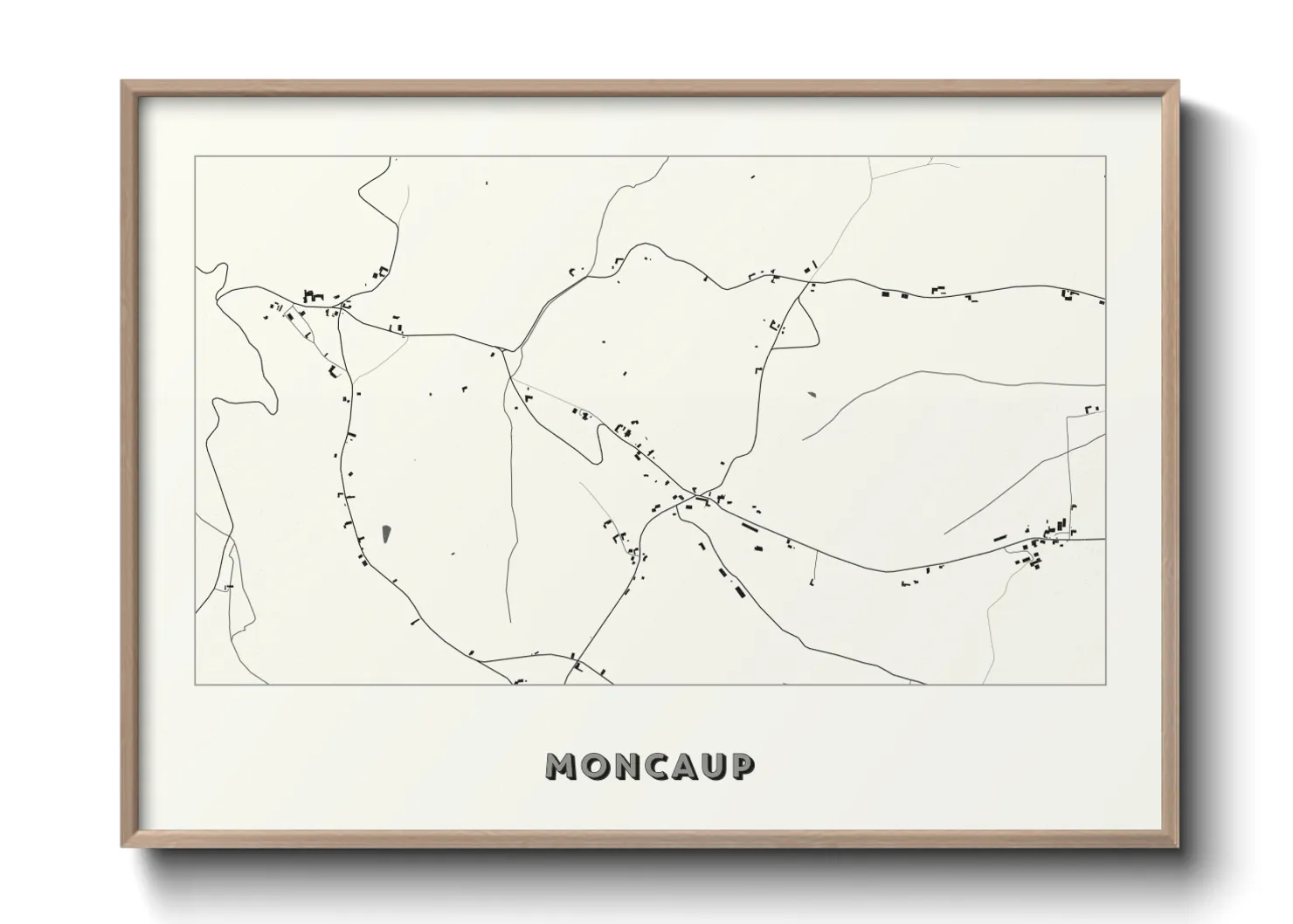 Une affiche de carte sur Moncaup