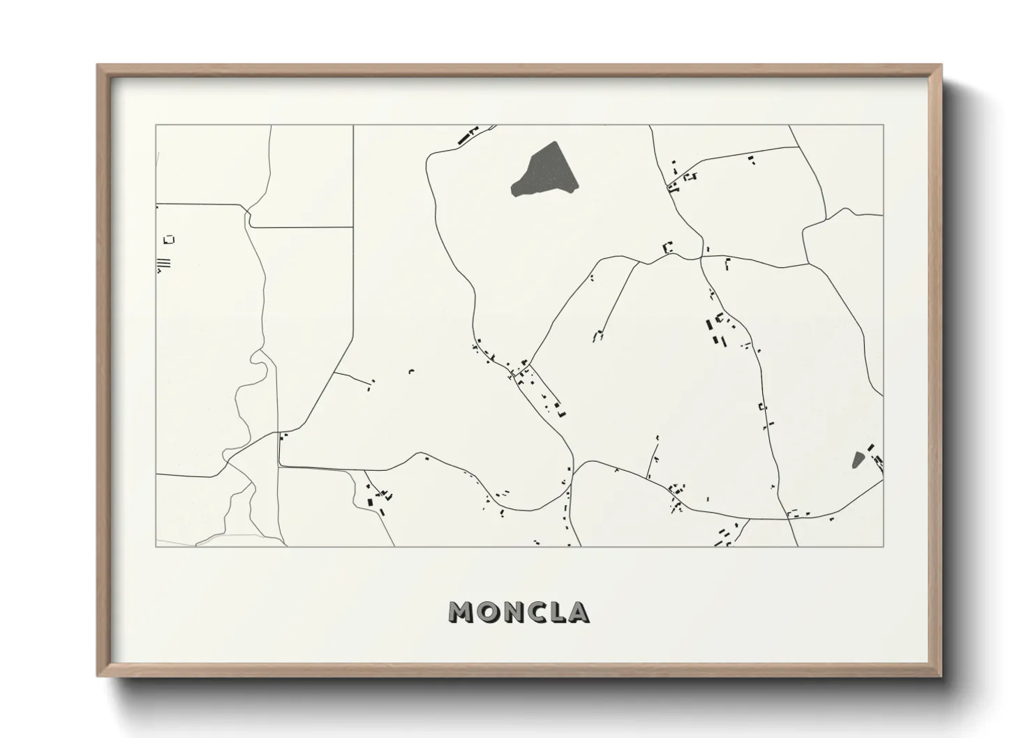 Une affiche de carte sur Moncla