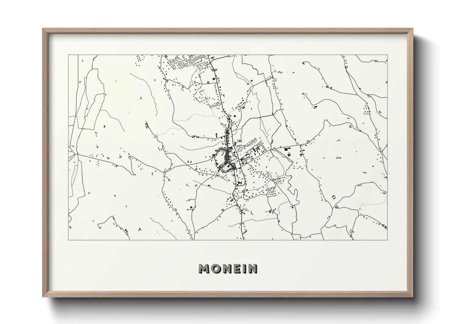 Une affiche de carte sur Monein