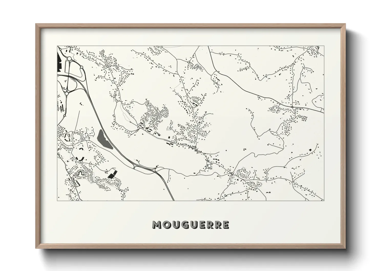 Une affiche de carte sur Mouguerre