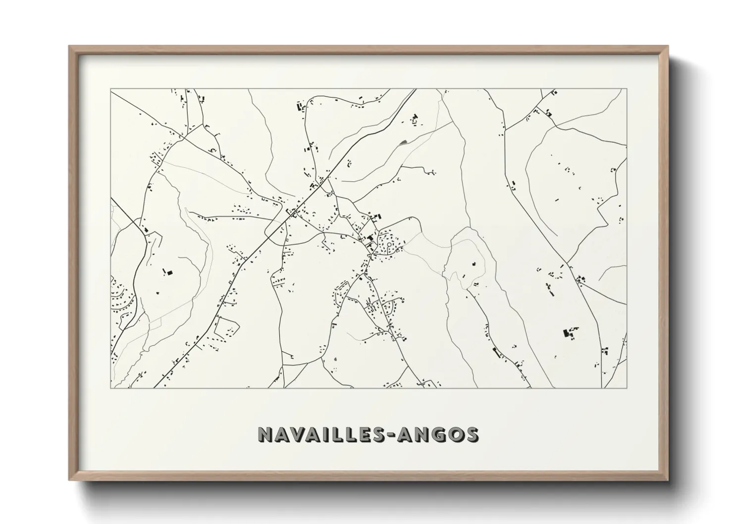 Une affiche de carte sur Navailles-Angos