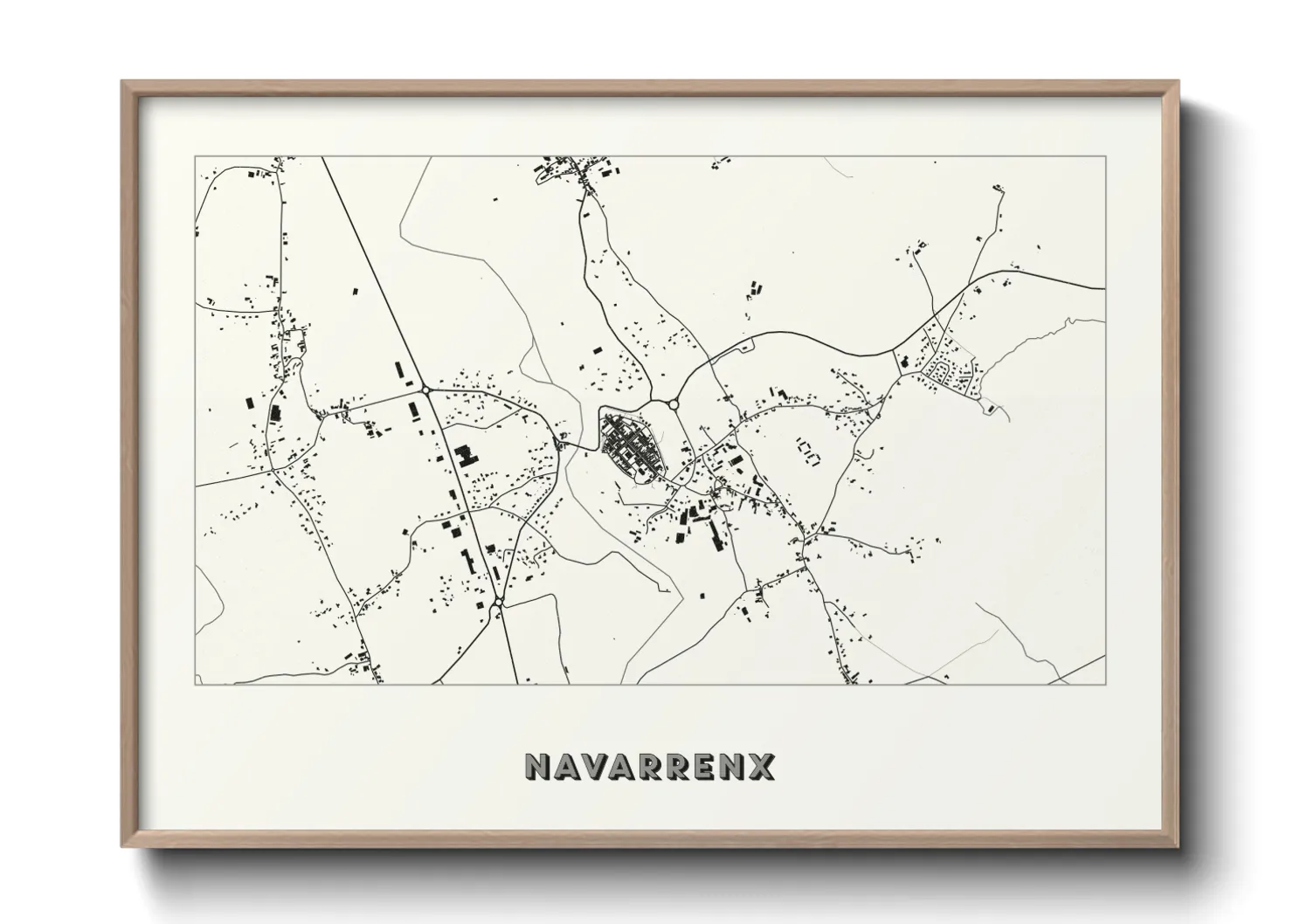 Une affiche de carte sur Navarrenx