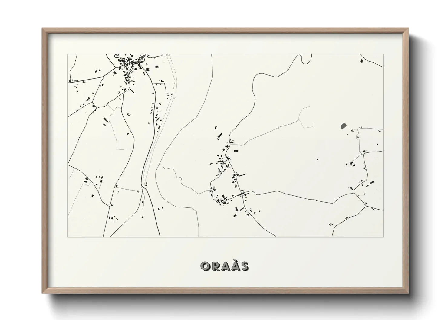 Une affiche de carte sur Oraàs