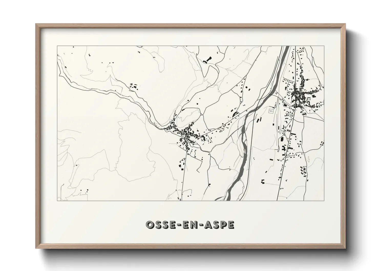 Une affiche de carte sur Osse-en-Aspe