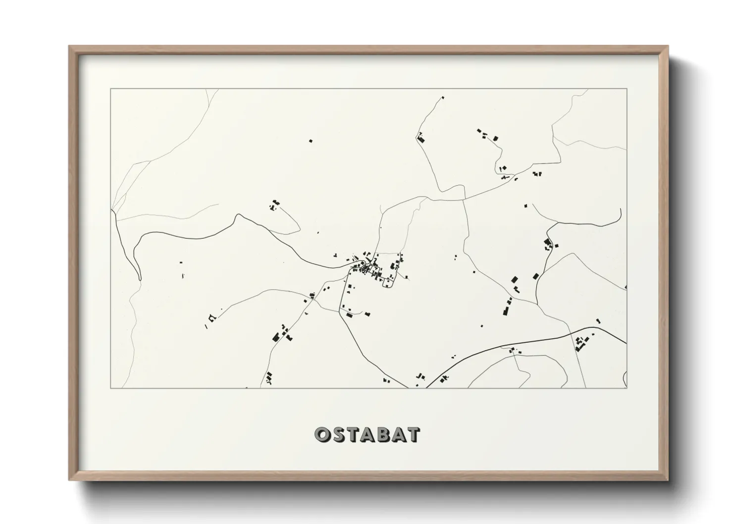 Une affiche de carte sur Ostabat