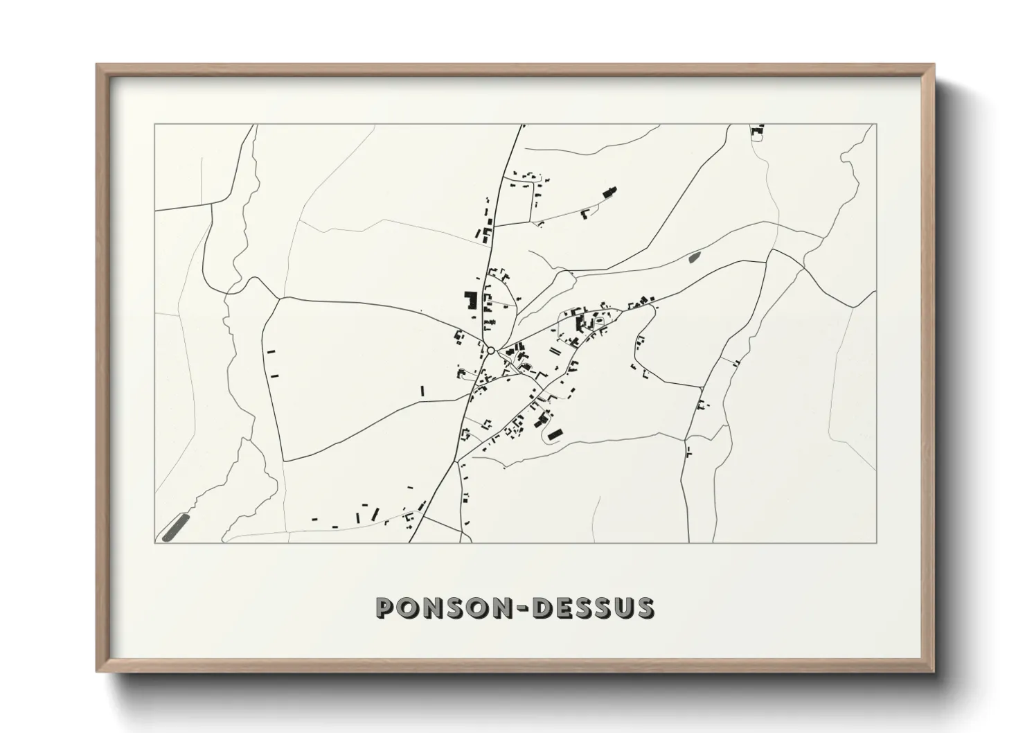 Une affiche de carte sur Ponson-Dessus