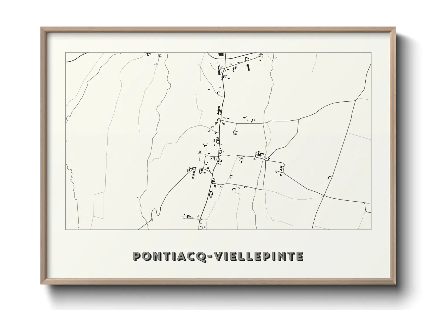 Une affiche de carte sur Pontiacq-Viellepinte