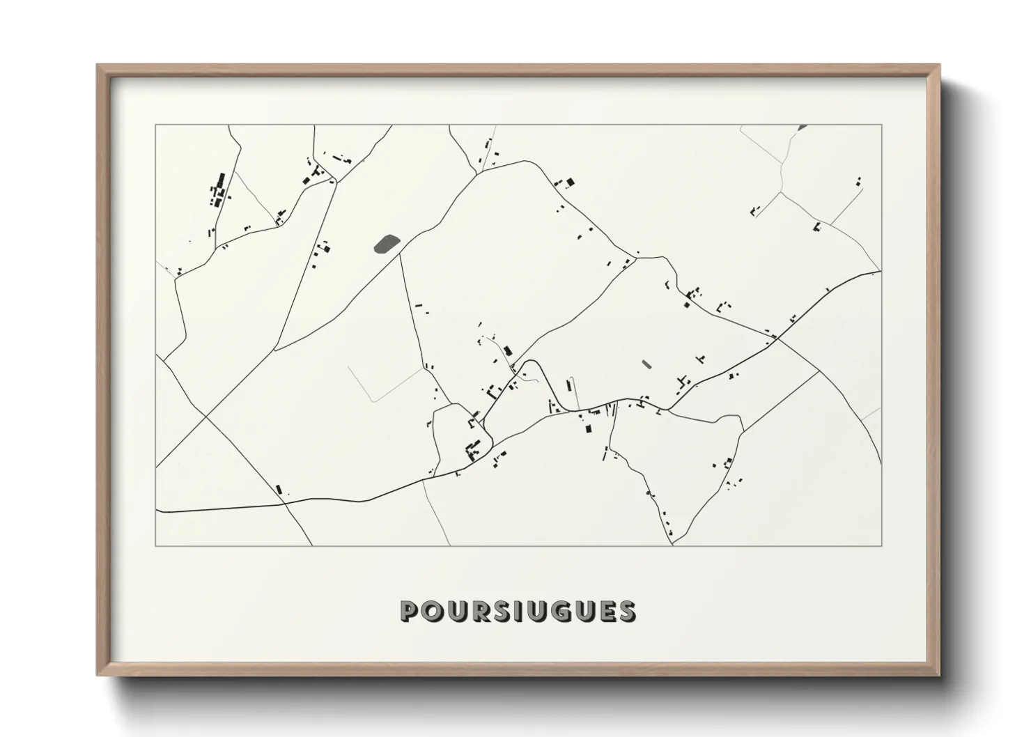 Une affiche de carte sur Poursiugues