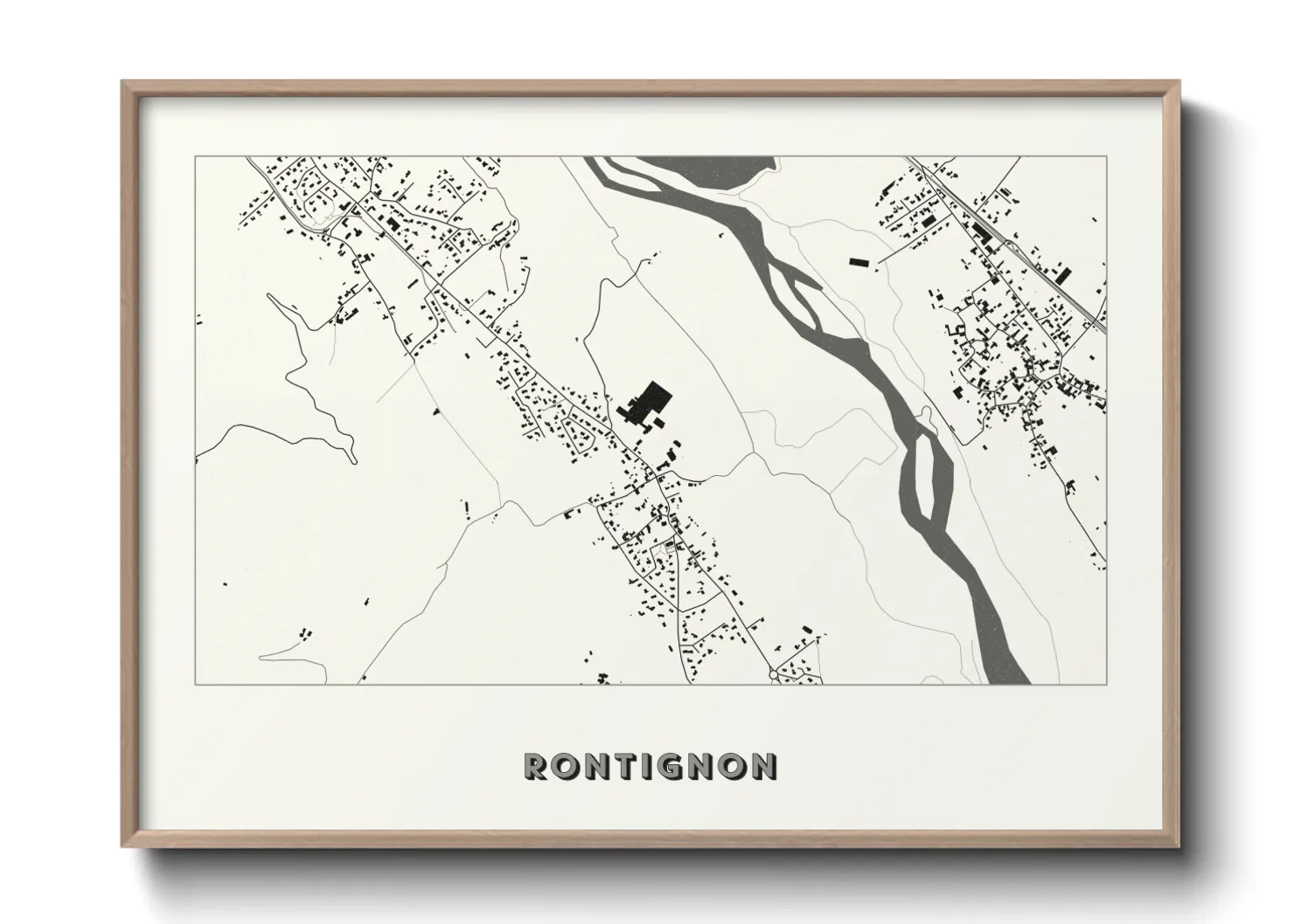 Une affiche de carte sur Rontignon