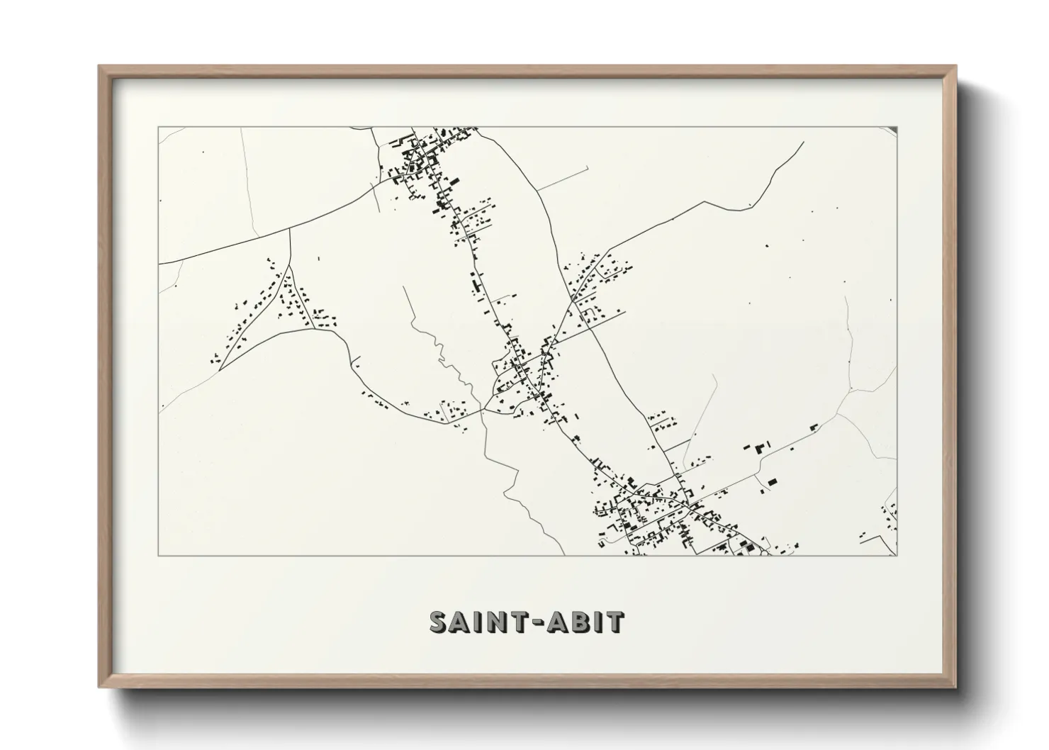 Une affiche de carte sur Saint-Abit