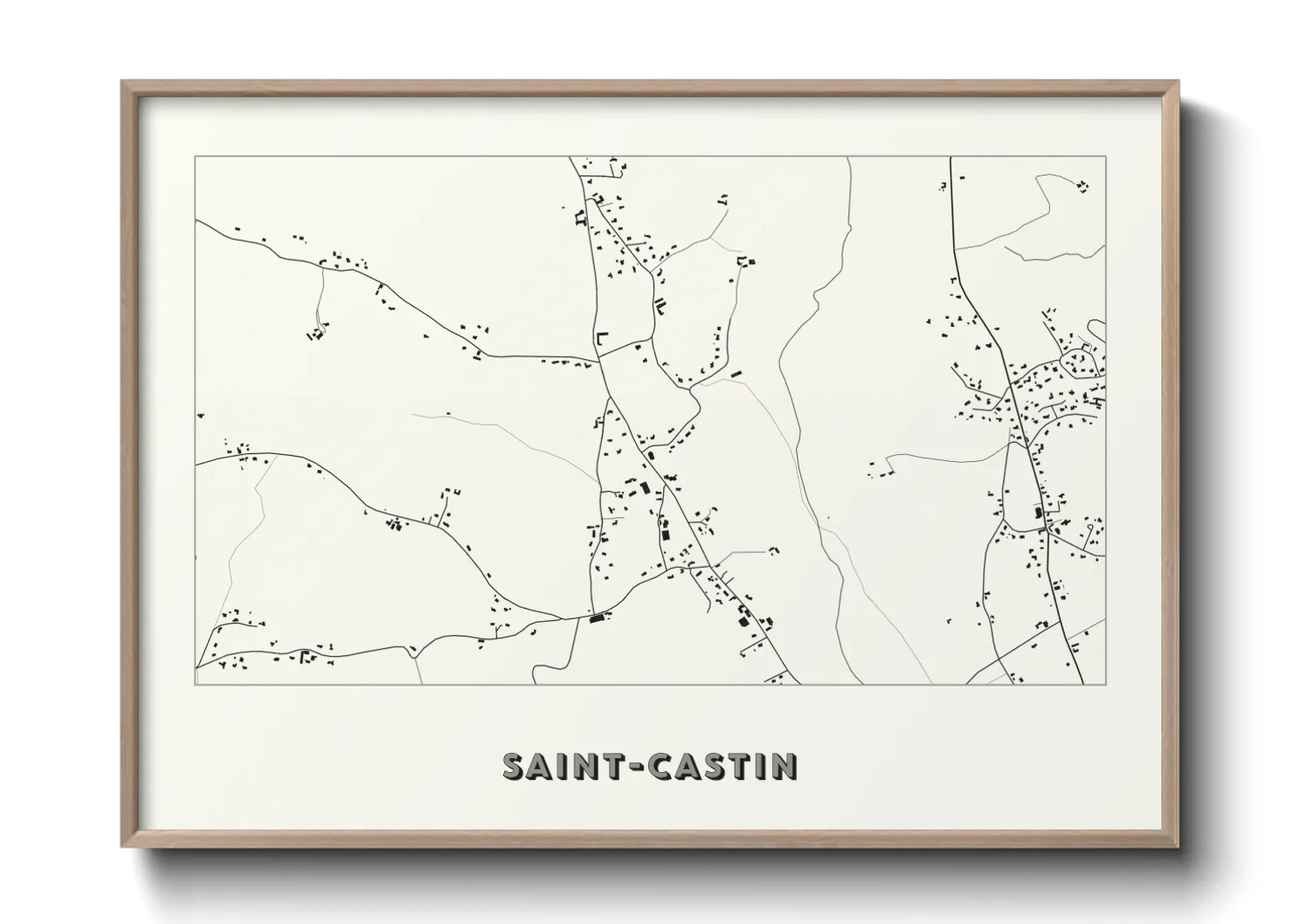 Une affiche de carte sur Saint-Castin