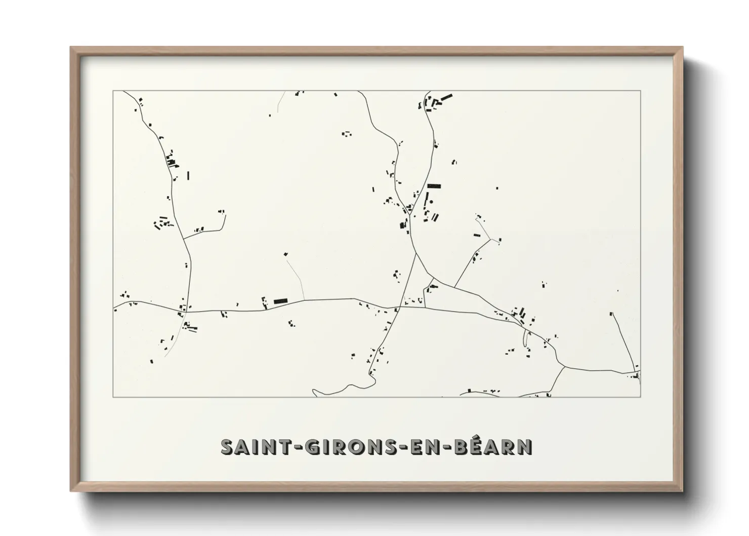 Une affiche de carte sur Saint-Girons-en-Béarn