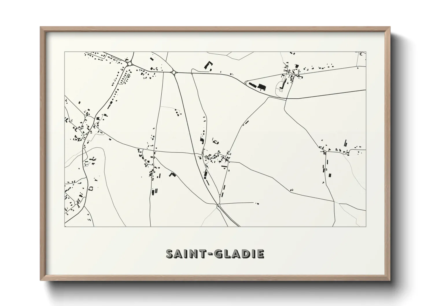 Une affiche de carte sur Saint-Gladie