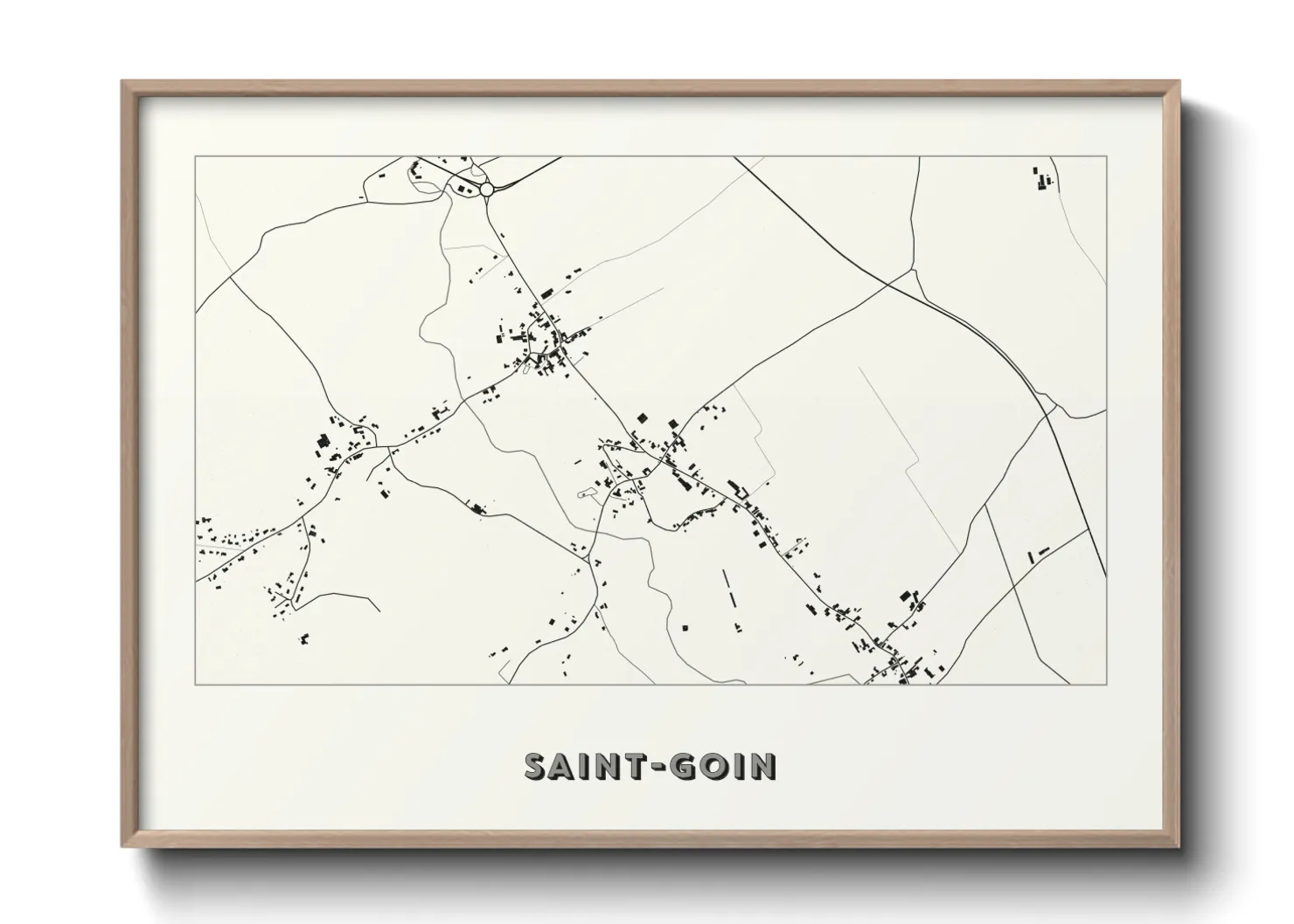 Une affiche de carte sur Saint-Goin