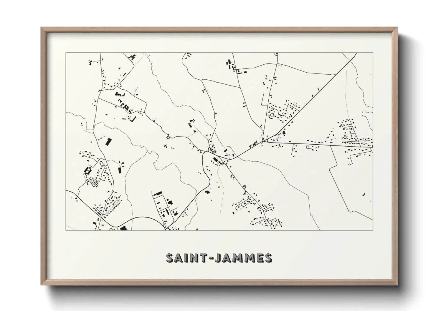 Une affiche de carte sur Saint-Jammes