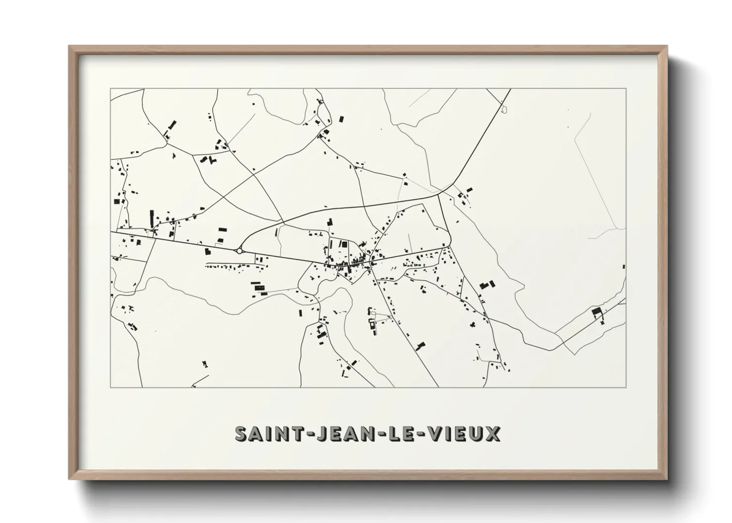 Une affiche de carte sur Saint-Jean-le-Vieux