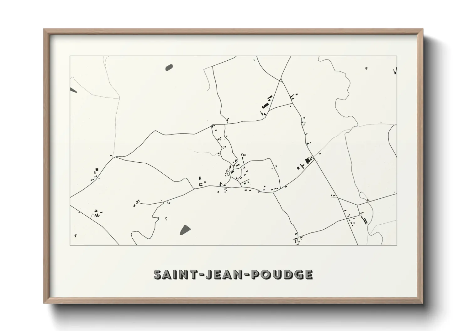 Une affiche de carte sur Saint-Jean-Poudge