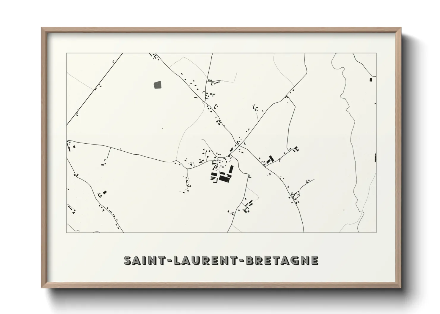 Une affiche de carte sur Saint-Laurent-Bretagne