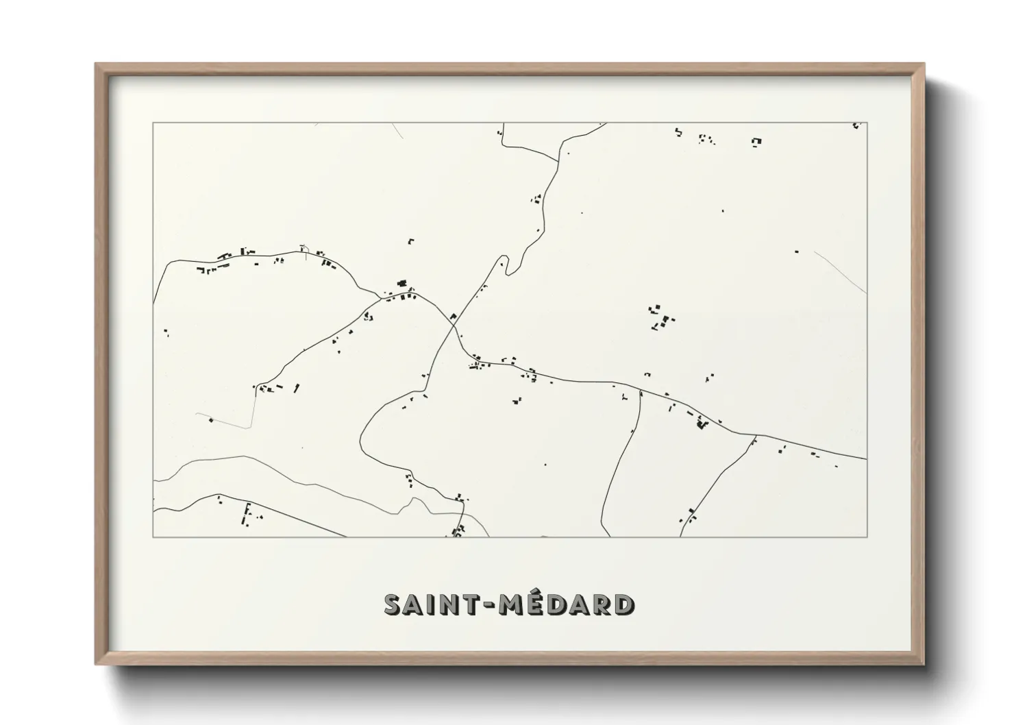 Une affiche de carte sur Saint-Médard
