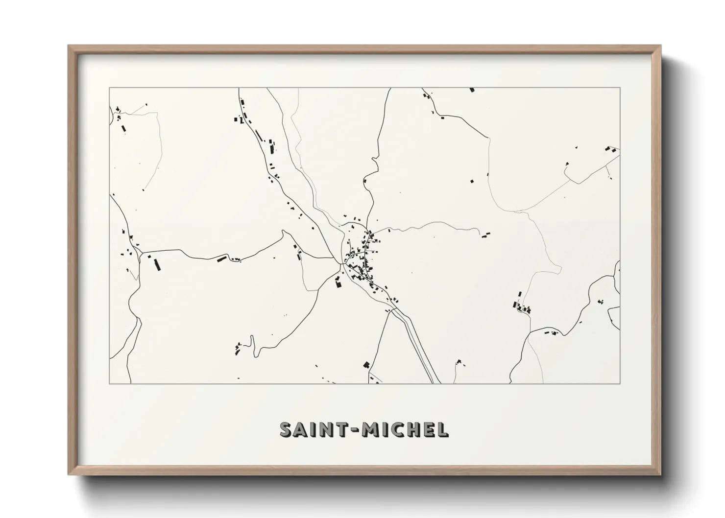 Une affiche de carte sur Saint-Michel