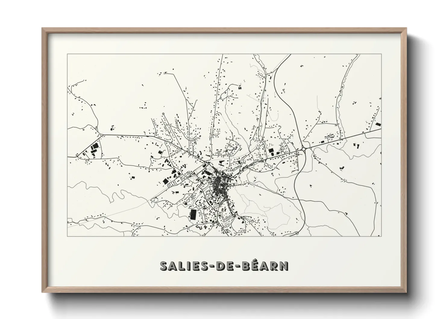 Une affiche de carte sur Salies-de-Béarn
