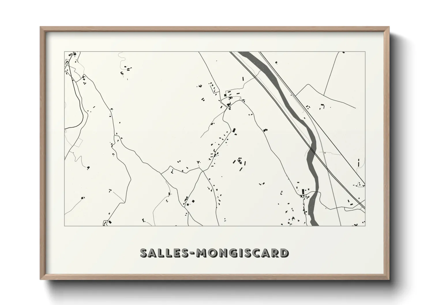 Une affiche de carte sur Salles-Mongiscard