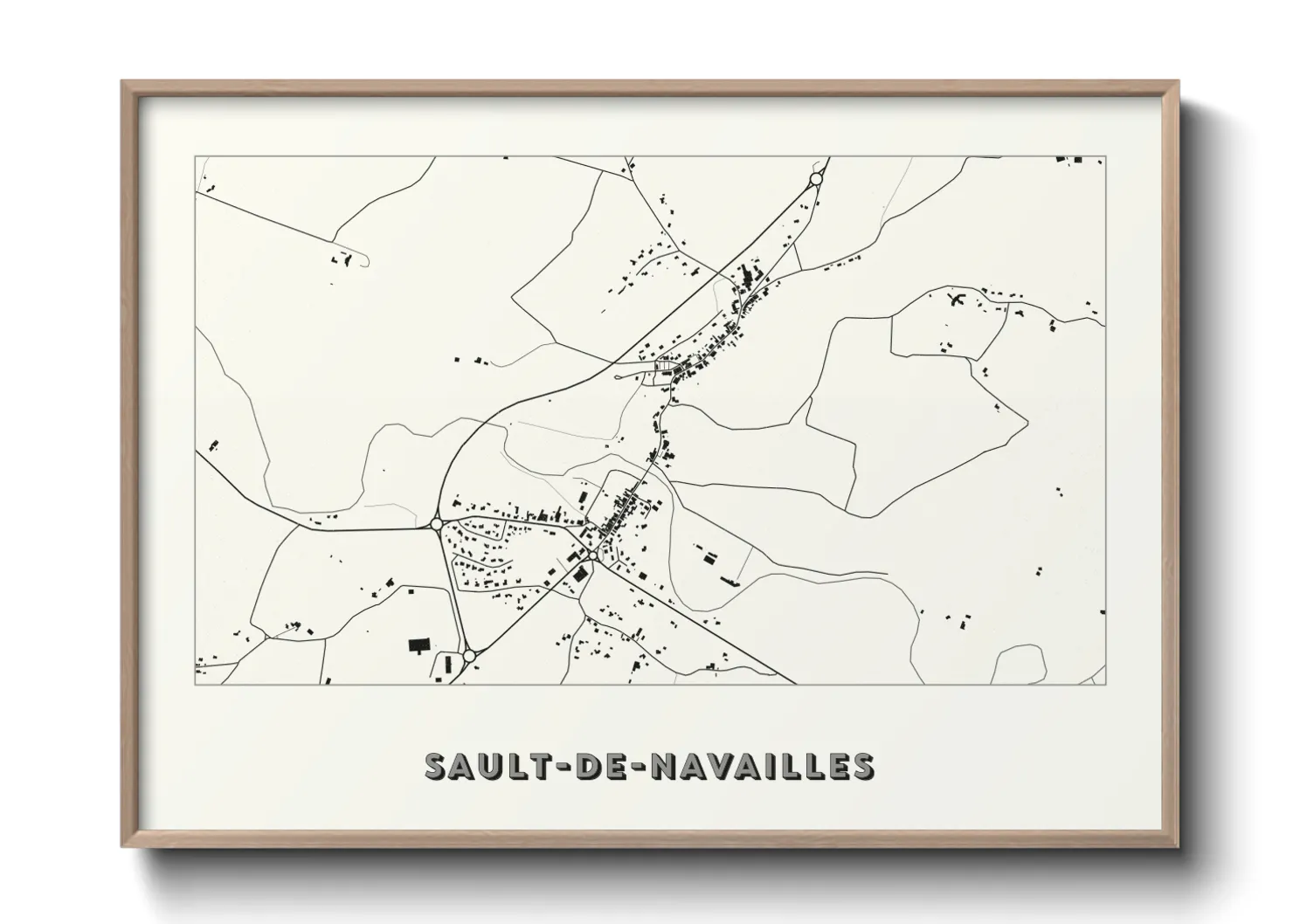 Une affiche de carte sur Sault-de-Navailles