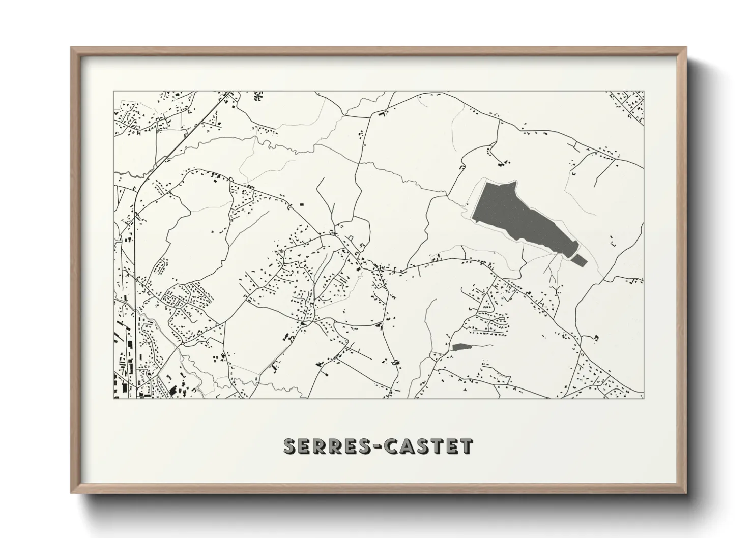 Une affiche de carte sur Serres-Castet