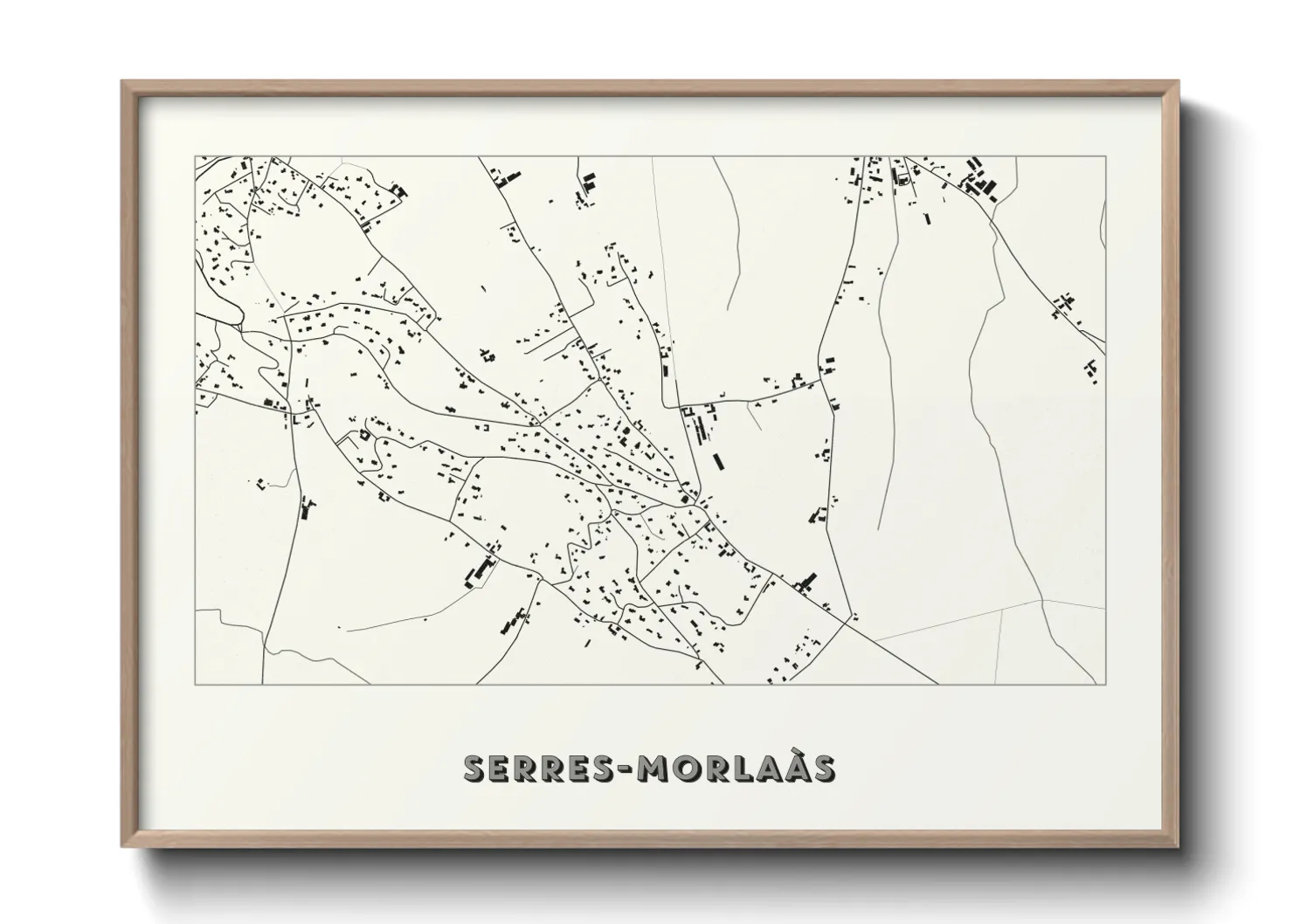 Une affiche de carte sur Serres-Morlaàs