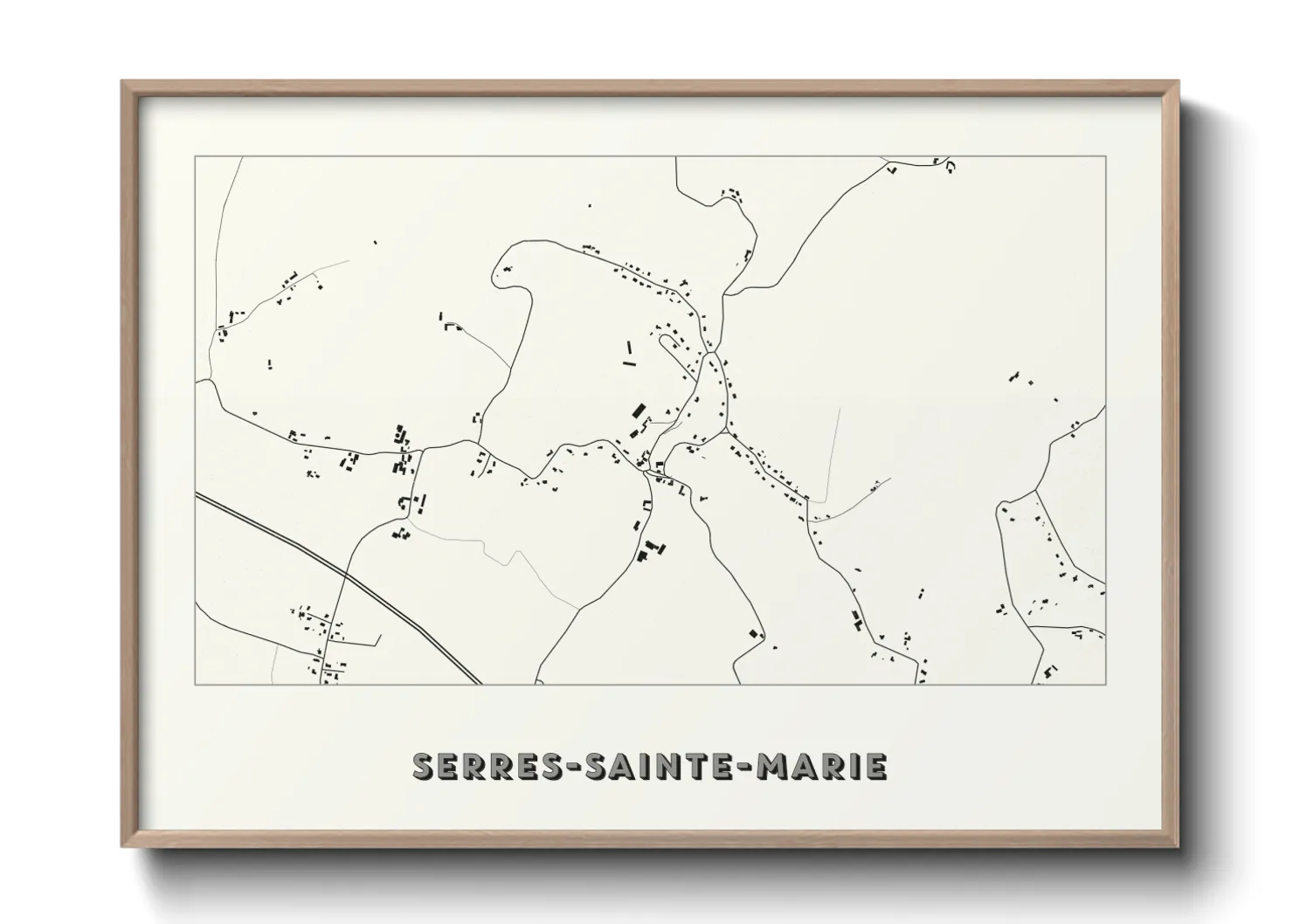 Une affiche de carte sur Serres-Sainte-Marie